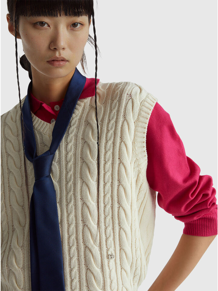 S/L V NECK SWEATER Women image number 4